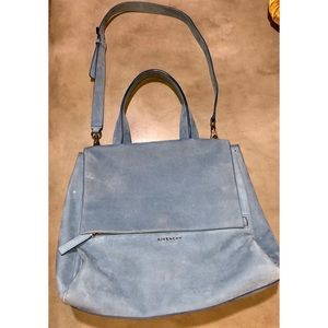 Givenchy Pandora Handbag Blue Suede Cross Body Bag